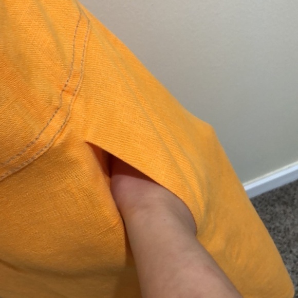 NICHOLAS Button Pinafore Midi Dress Size US 6 Orange Linen - Picture 3 of 11